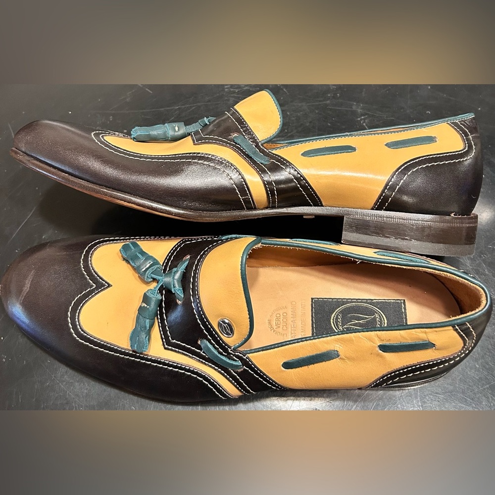 •SALE•Zanni Italian Handmade Dark Brown Loafers - Picture 3 of 9